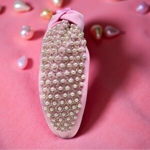 Pink Pearl Embellished Headband with pearls and rhinestones New